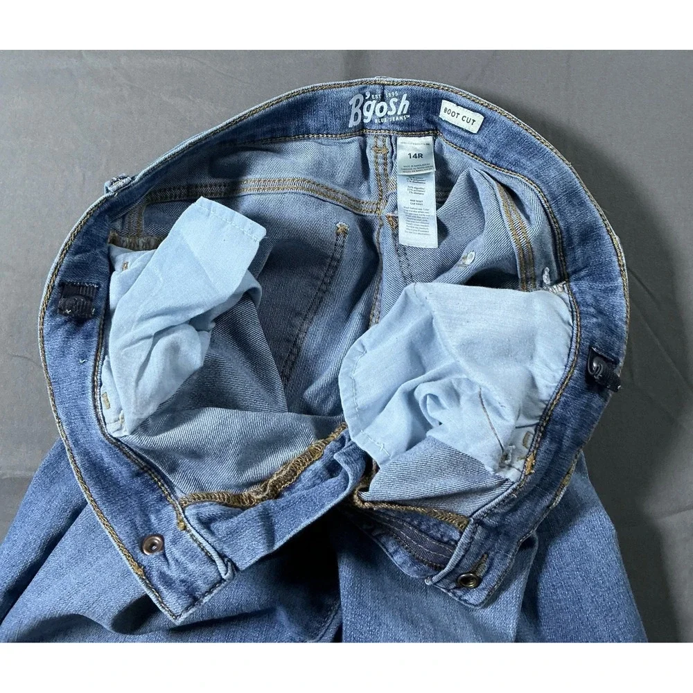 OshKosh‎ Bgosh Girls Blue Jeans Size 14R Boot Cut Medium Wash Adjustable Waist